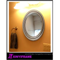 Ornate Serviced apartment bathroom silver oval mirror ,mirror for buildings